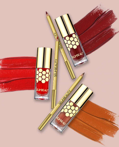 SelinBeauty Lipstick Set (3 Lipsticks & 3 Lip Liners)